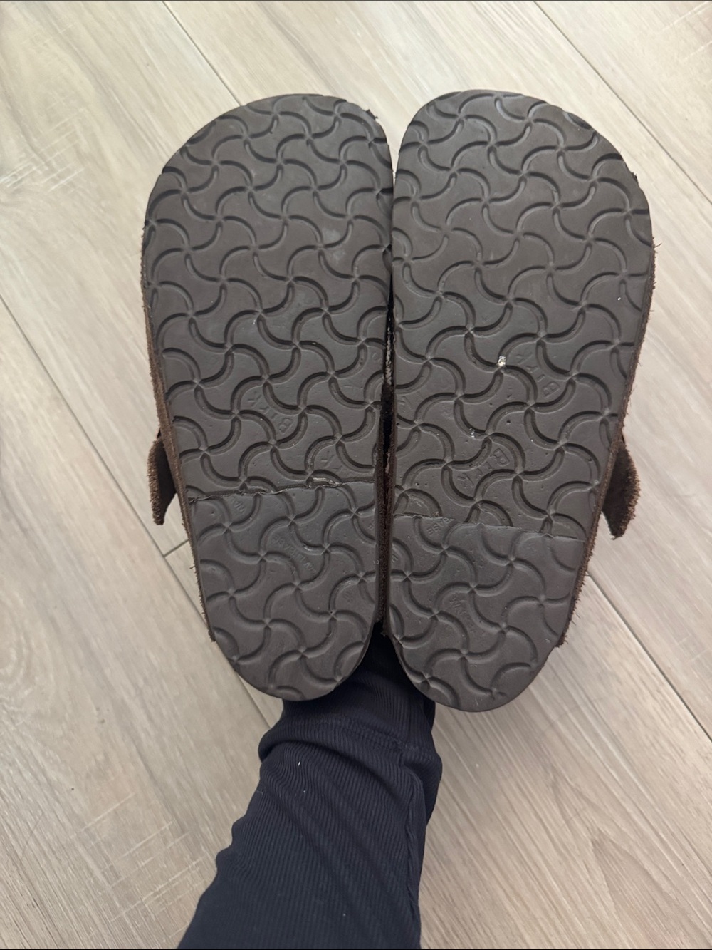 Birkenstock Brown Suede Boston Clogs - Picture 3 of 7